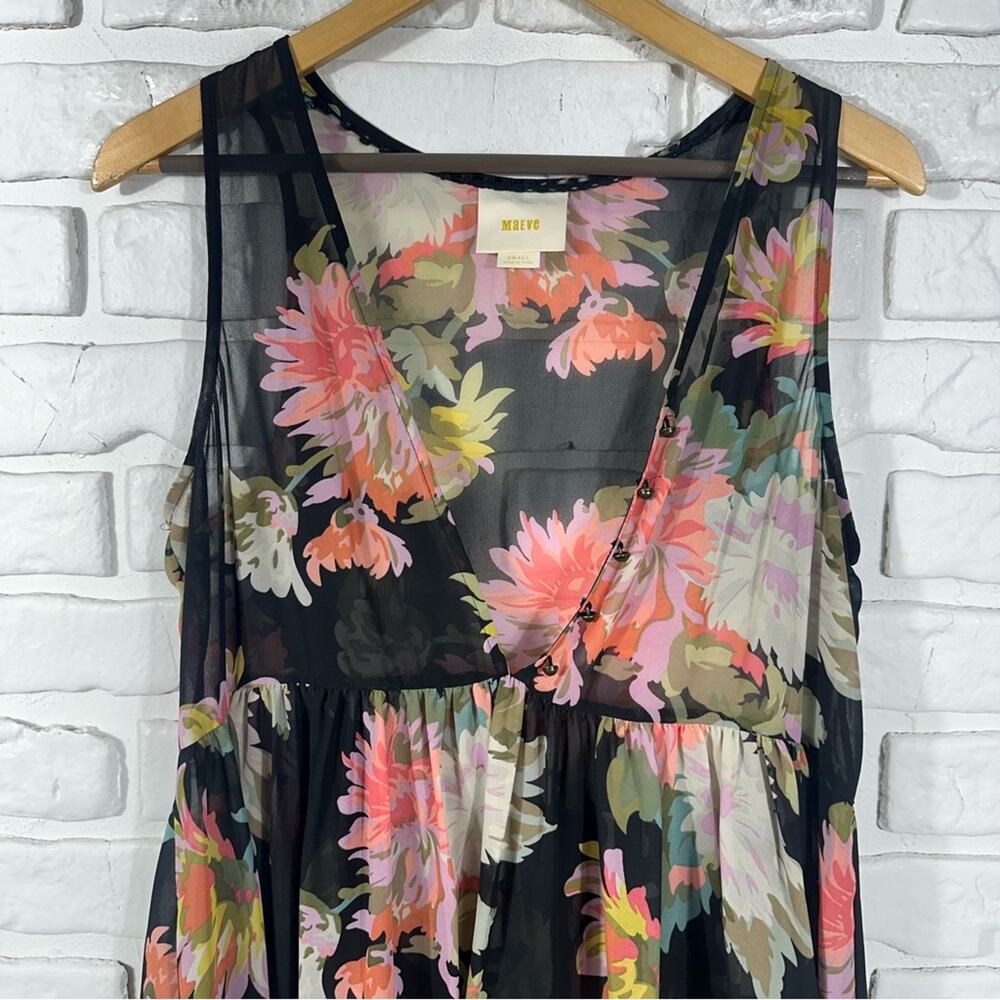 MAEVE Anthropologie Violeta Sheer Floral Dress Size Small - Picture 11 of 11